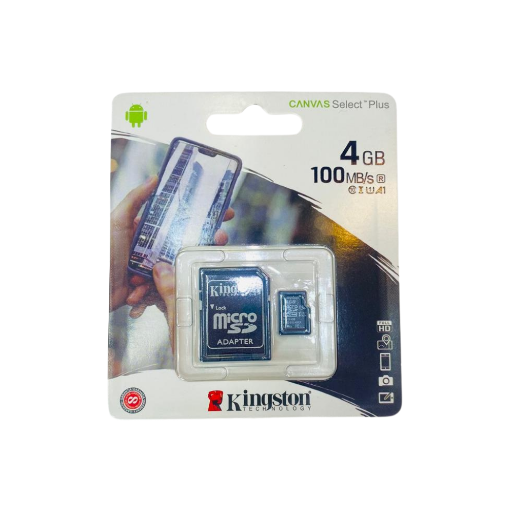 Kingston - MicroSD Card - 4GB with Adapter