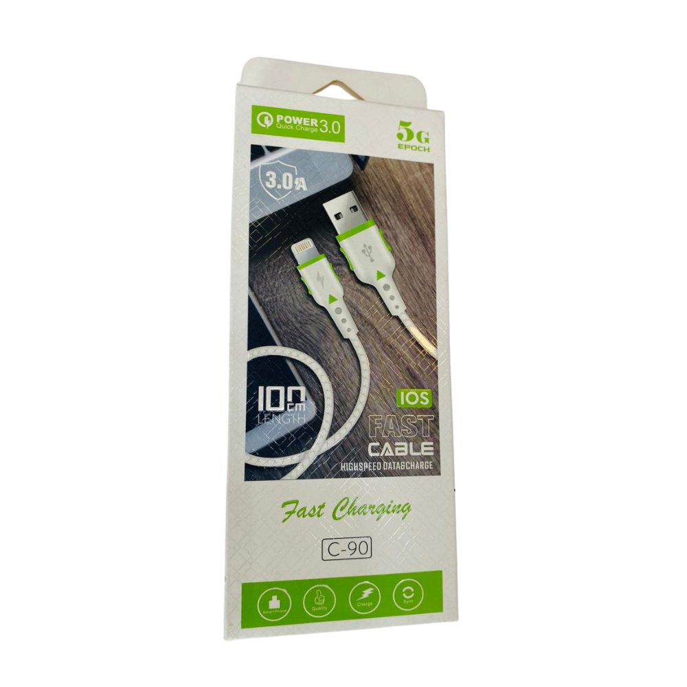 Epoch C-90 Fast Charging Cable – iOS | 3.0A Output