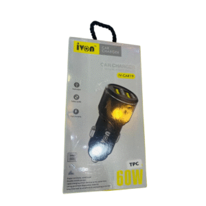 Ivon IV-CAR19 Car Charger – 60W Output | Dual USB Ports