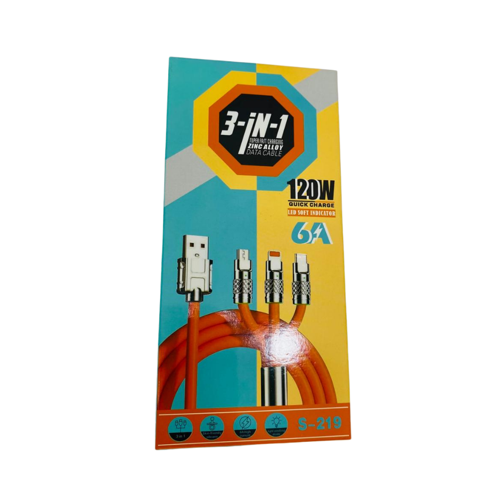 MSEE 3-in-1 Super Fast Charging Cable – 120W Quick Charge